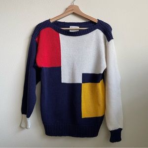 VTG Jantzen Color-block Boat-neck Sweater
